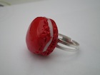 bague macaron fraise
