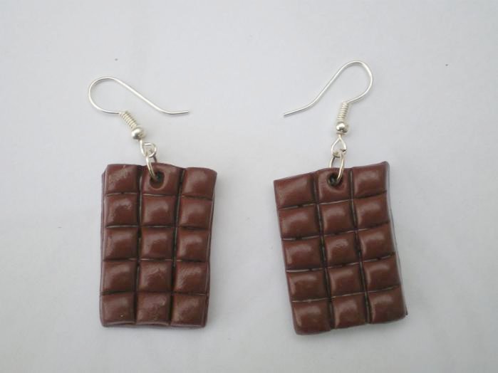 boucles d'oreilles chocolat