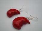 Boucles d'oreilles fraise croquée