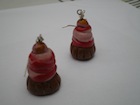 Boucles d'oreilles muffin vanille fraise