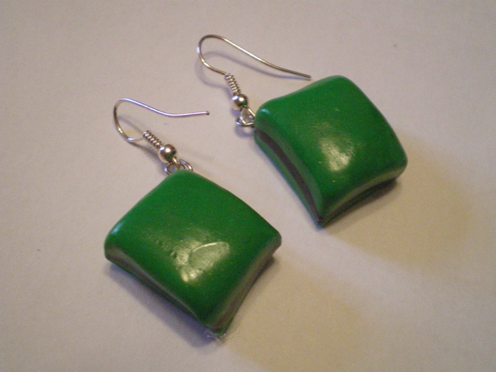 boucles d'oreilles réglisse menthe