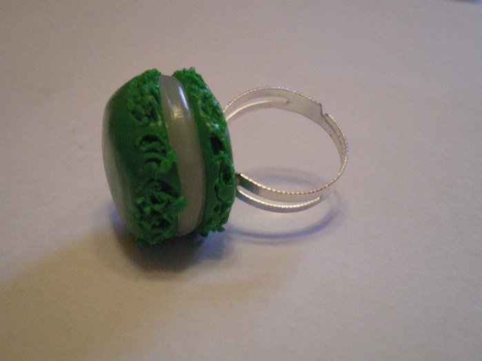 Bague macaron vert