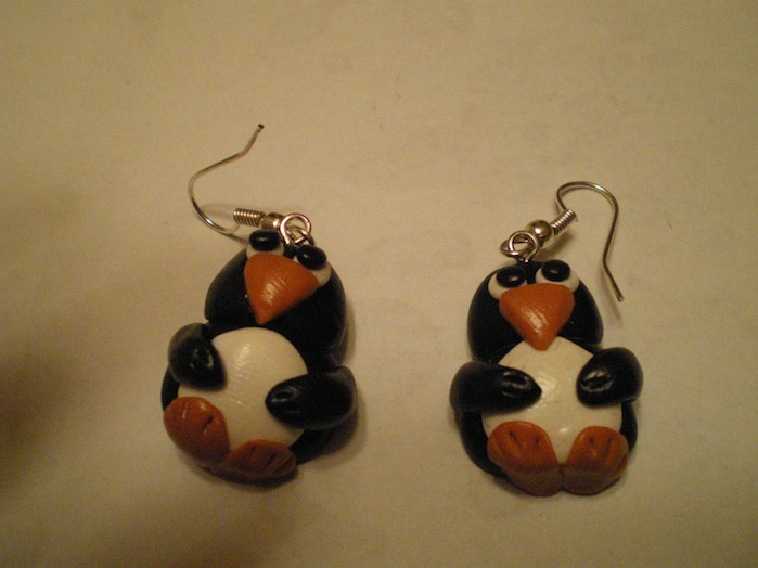 boucles d'oreilles pingouin