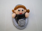 Pendentif bebe pocket ovale gris