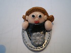 Pendentif bébé pocket gris ovale
