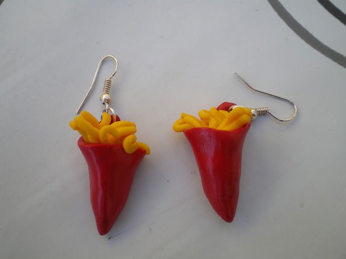 Boucles d'oreilles cornet de frites