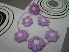 parure fleur mauve